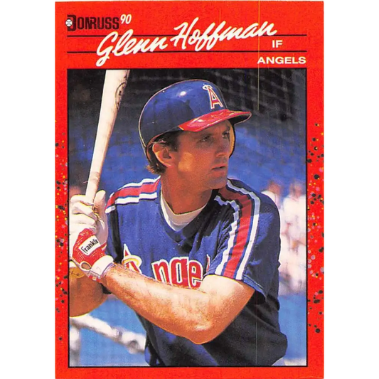 1990 Donruss #407 Glenn Hoffman VG-EX California Angels Baseball Card Image 1
