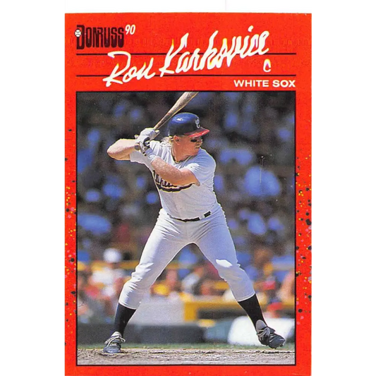 1990 Donruss #413 Ron Karkovice VG-EX Chicago White Sox Baseball Card Image 1