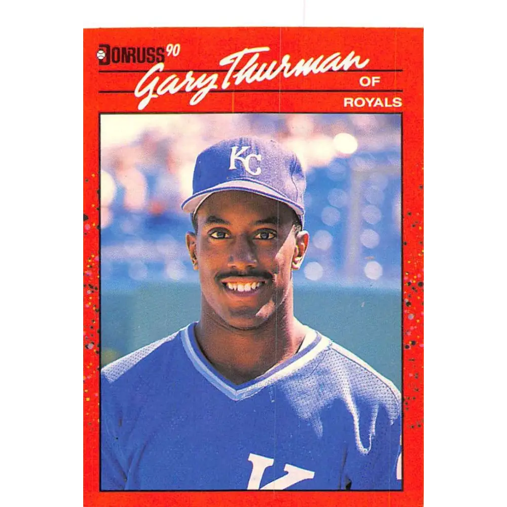 1990 Donruss #416 Gary Thurman VG-EX Kansas City Royals Baseball Card Image 1