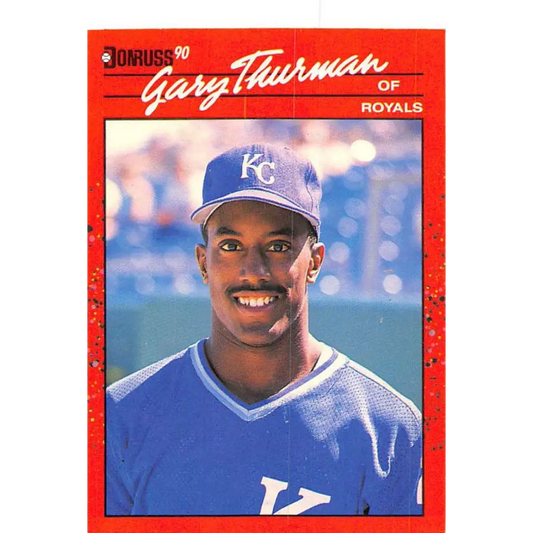1990 Donruss #416 Gary Thurman VG-EX Kansas City Royals Baseball Card Image 1