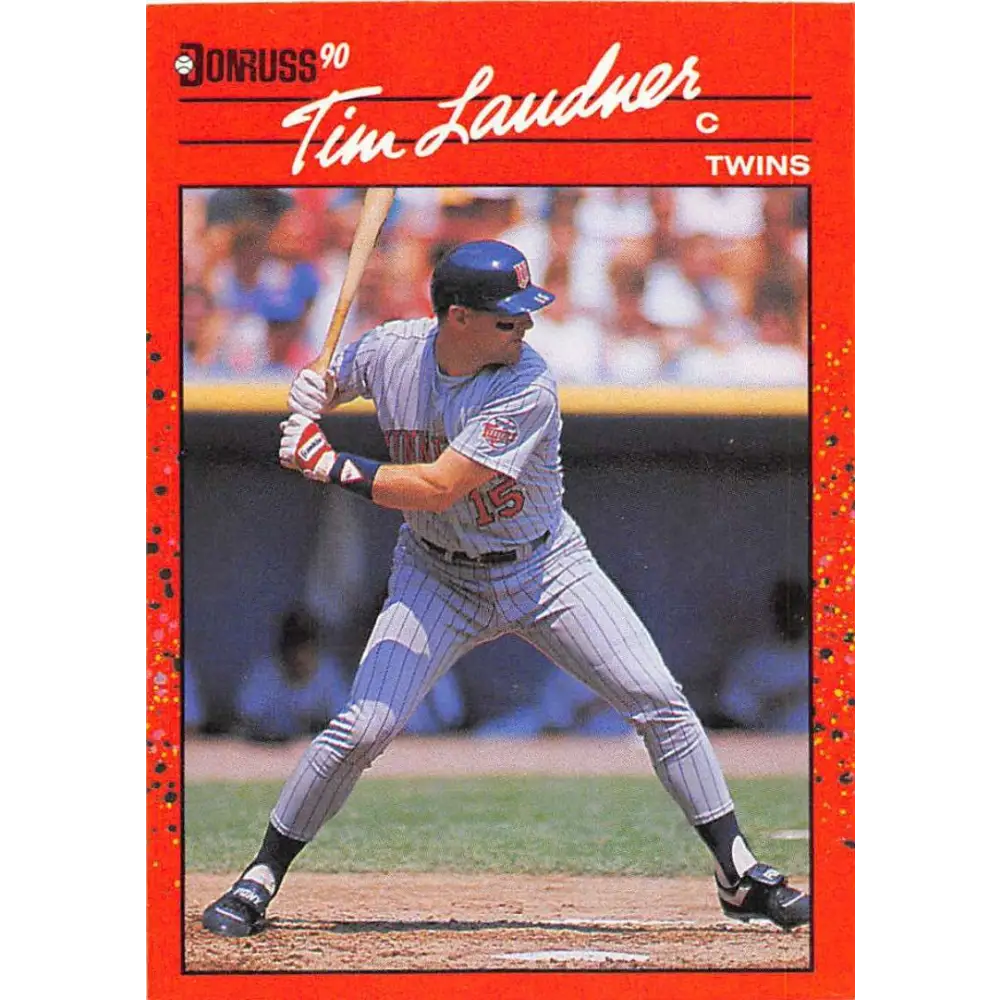 1990 Donruss #419 Tim Laudner VG-EX Minnesota Twins Baseball Card Image 1