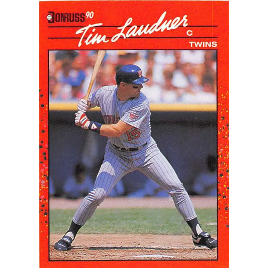 1990 Donruss #419 Tim Laudner VG-EX Minnesota Twins Baseball Card Image 1