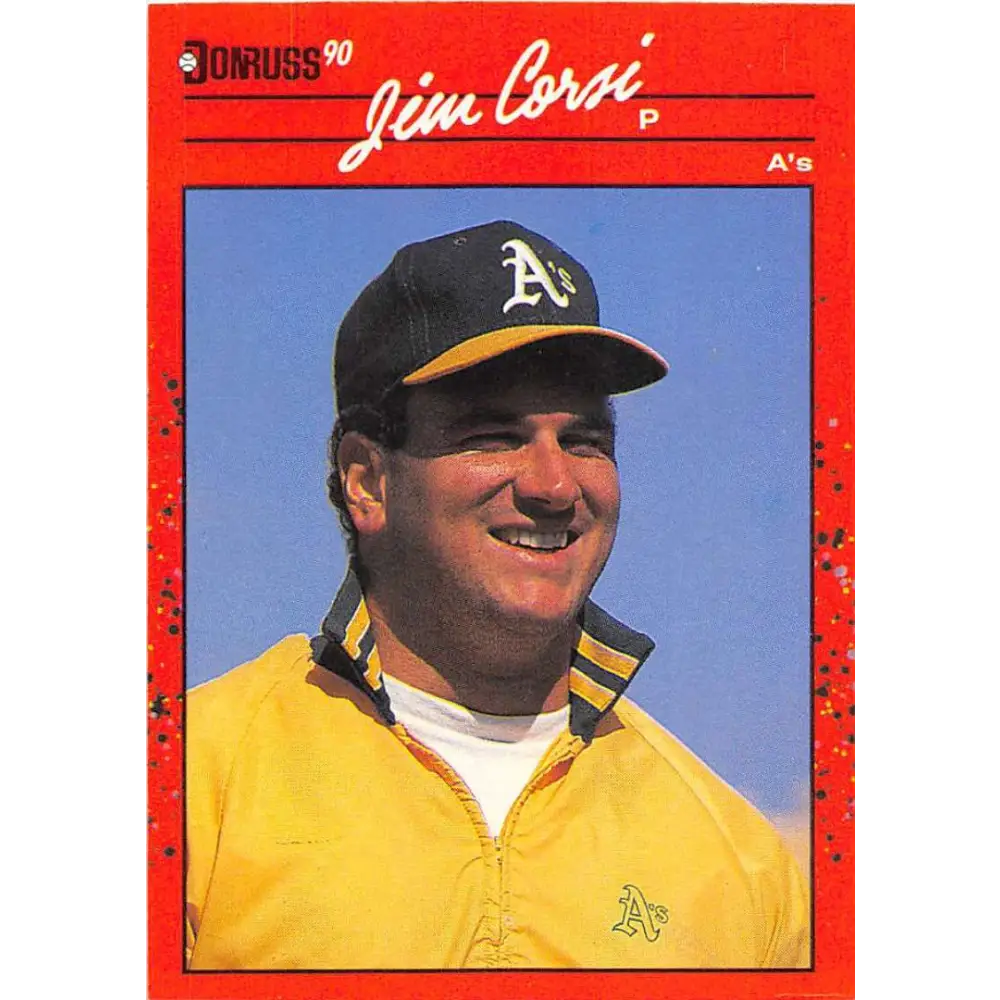 1990 Donruss #422 Jim Corsi VG-EX Oakland Athletics Baseball Card Image 1