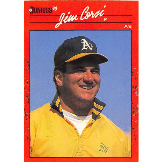 1990 Donruss #422 Jim Corsi VG-EX Oakland Athletics Baseball Card Image 1