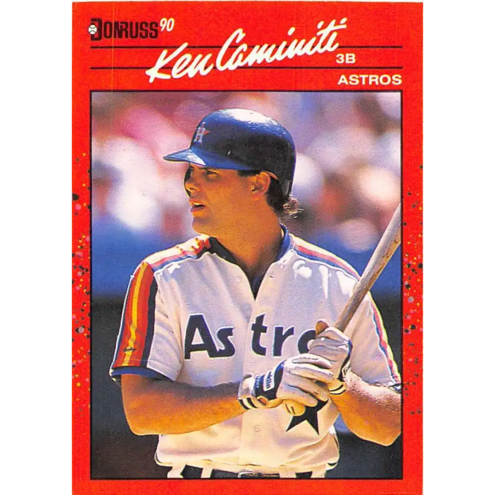 1990 Donruss #424 Ken Caminiti VG-EX Houston Astros Baseball Card Image 1