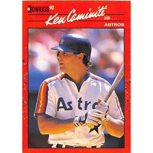 1990 Donruss #424 Ken Caminiti VG-EX Houston Astros Baseball Card Image 1