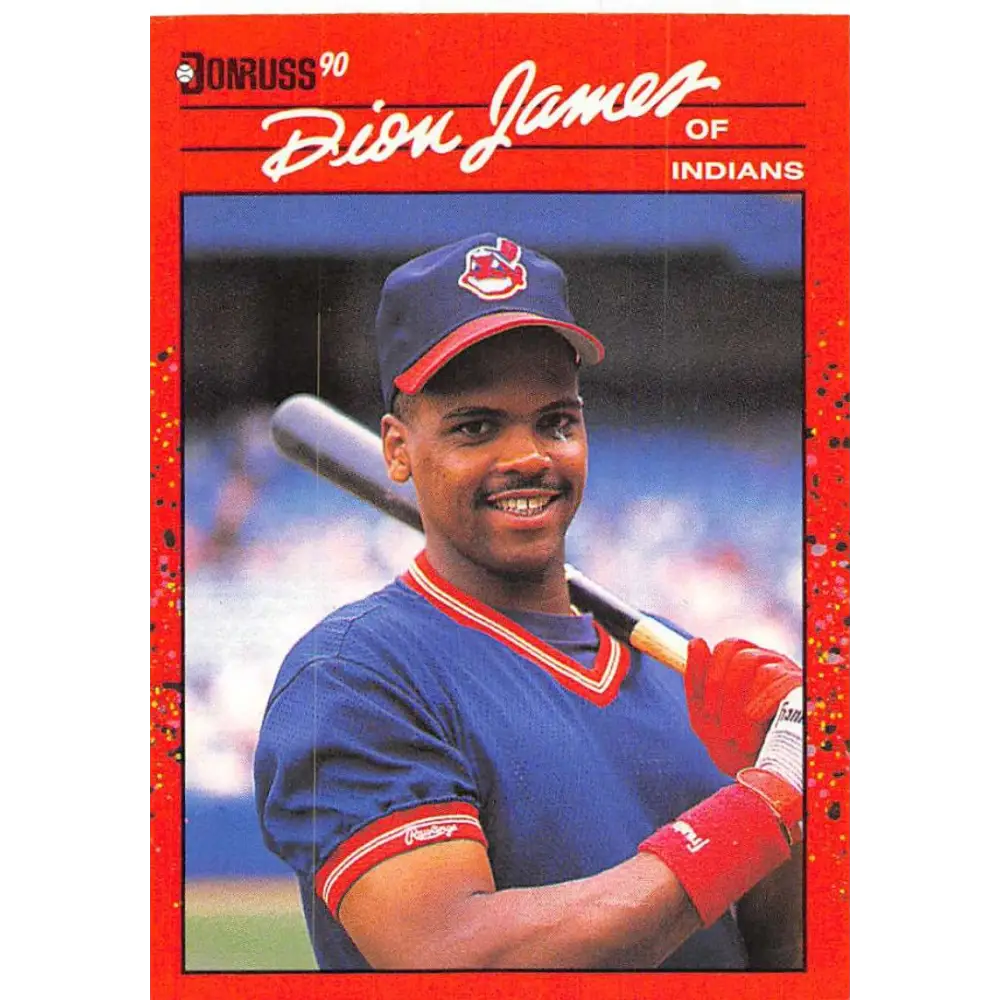 1990 Donruss #428 Dion James VG-EX Cleveland Indians Baseball Card Image 1