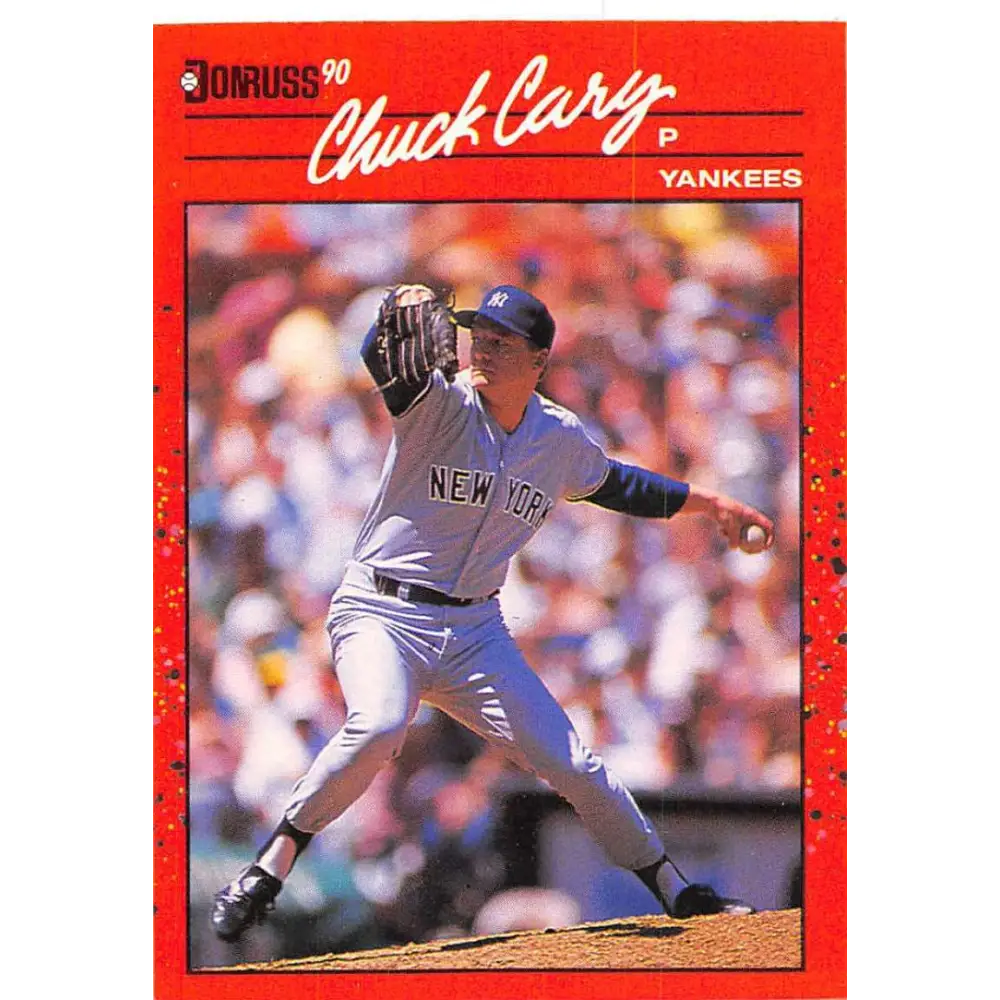 1990 Donruss #429 Chuck Cary VG-EX New York Yankees Baseball Card Image 1