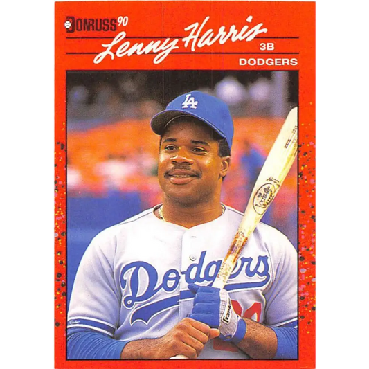1990 Donruss #434 Lenny Harris VG-EX Los Angeles Dodgers Baseball Card Image 1