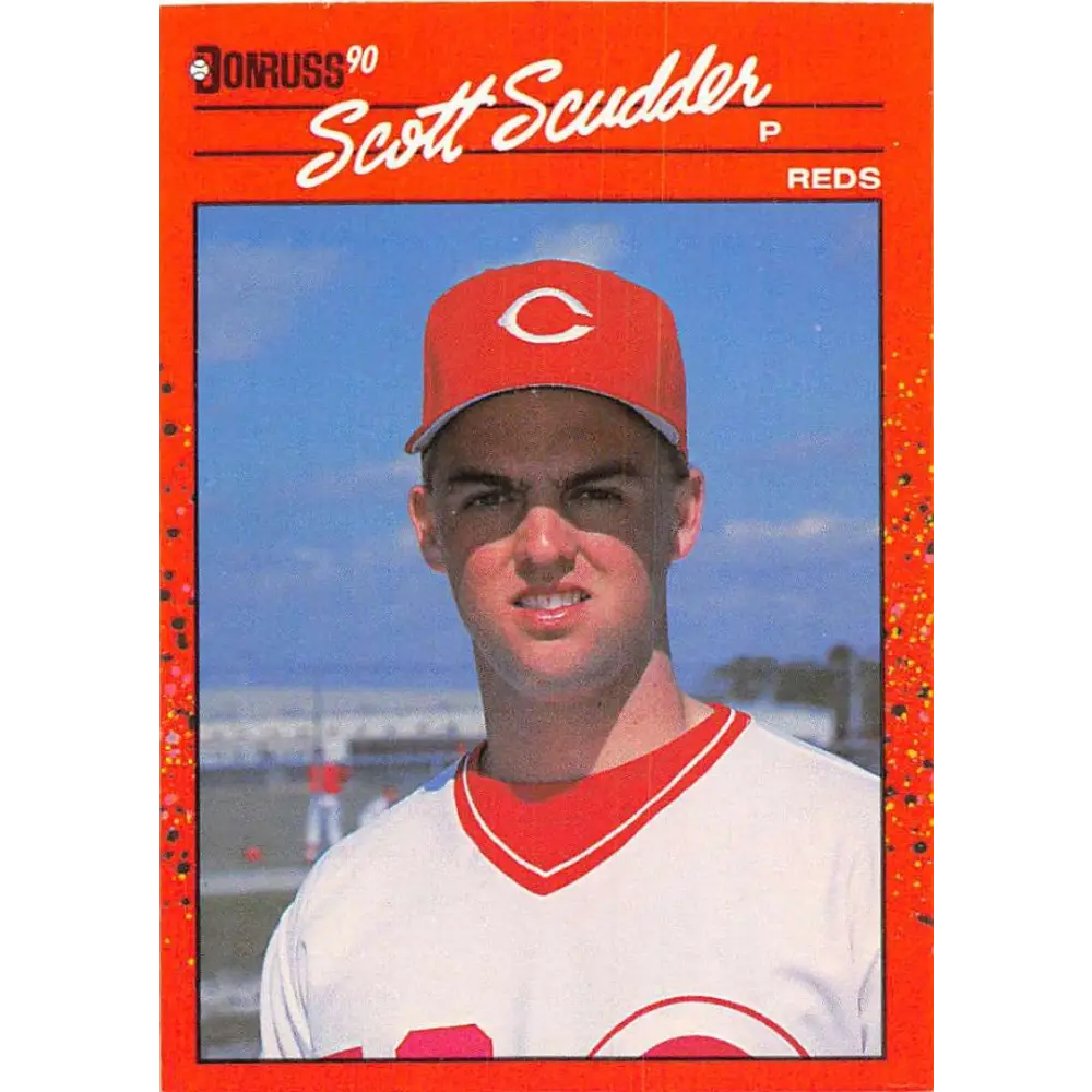 1990 Donruss #435 Scott Scudder VG-EX Cincinnati Reds Baseball Card Image 1