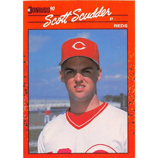 1990 Donruss #435 Scott Scudder VG-EX Cincinnati Reds Baseball Card Image 1