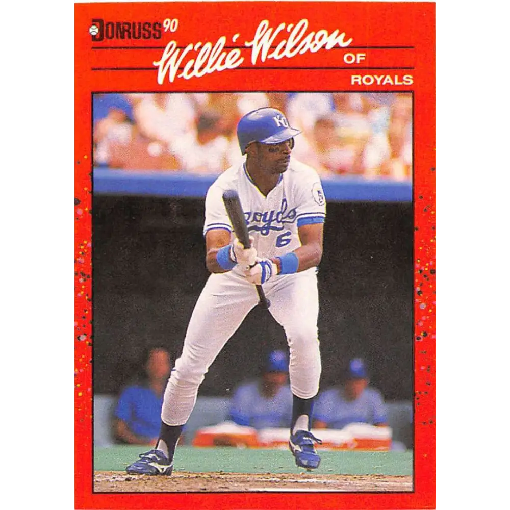 1990 Donruss #440 Willie Wilson VG-EX Kansas City Royals Baseball Card Image 1