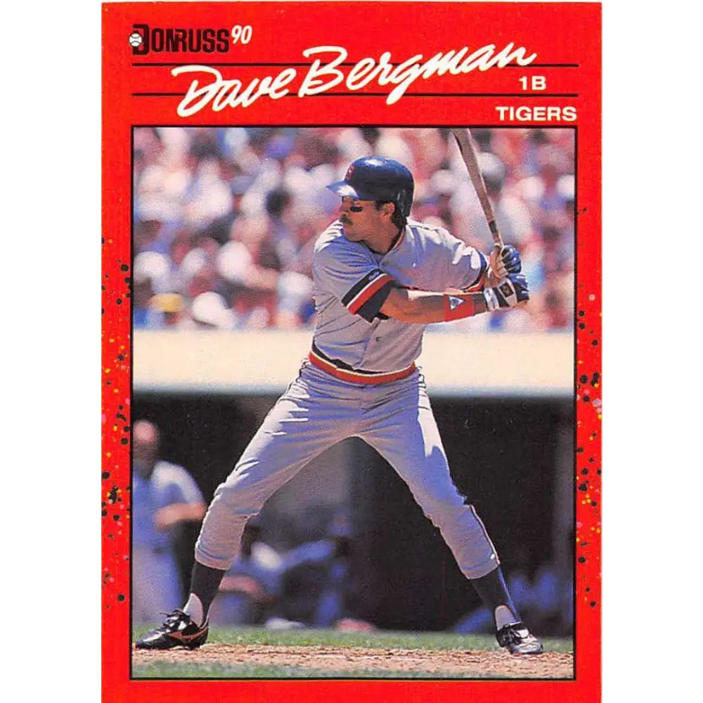 1990 Donruss #445 Dave Bergman VG-EX Detroit Tigers Baseball Card Image 1