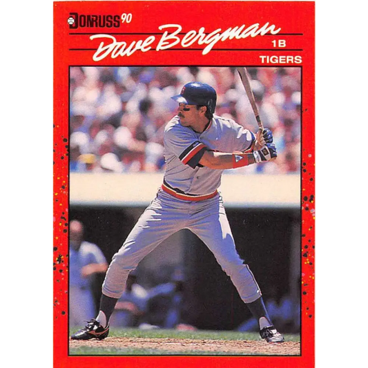 1990 Donruss #445 Dave Bergman VG-EX Detroit Tigers Baseball Card Image 1