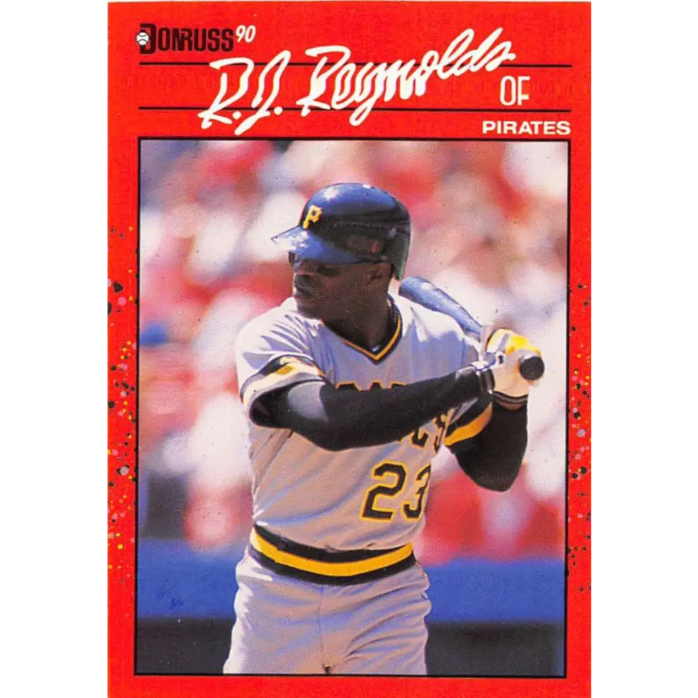 1990 Donruss #447 R.J. Reynolds VG-EX Pittsburgh Pirates Baseball Card Image 1
