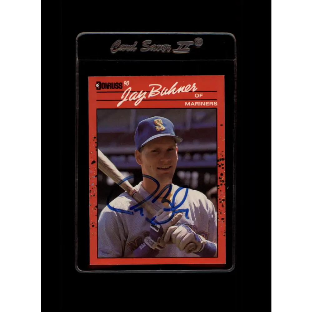 1990 Donruss #448 Jay Buhner VG-EX Seattle Mariners Baseball Card Image 1