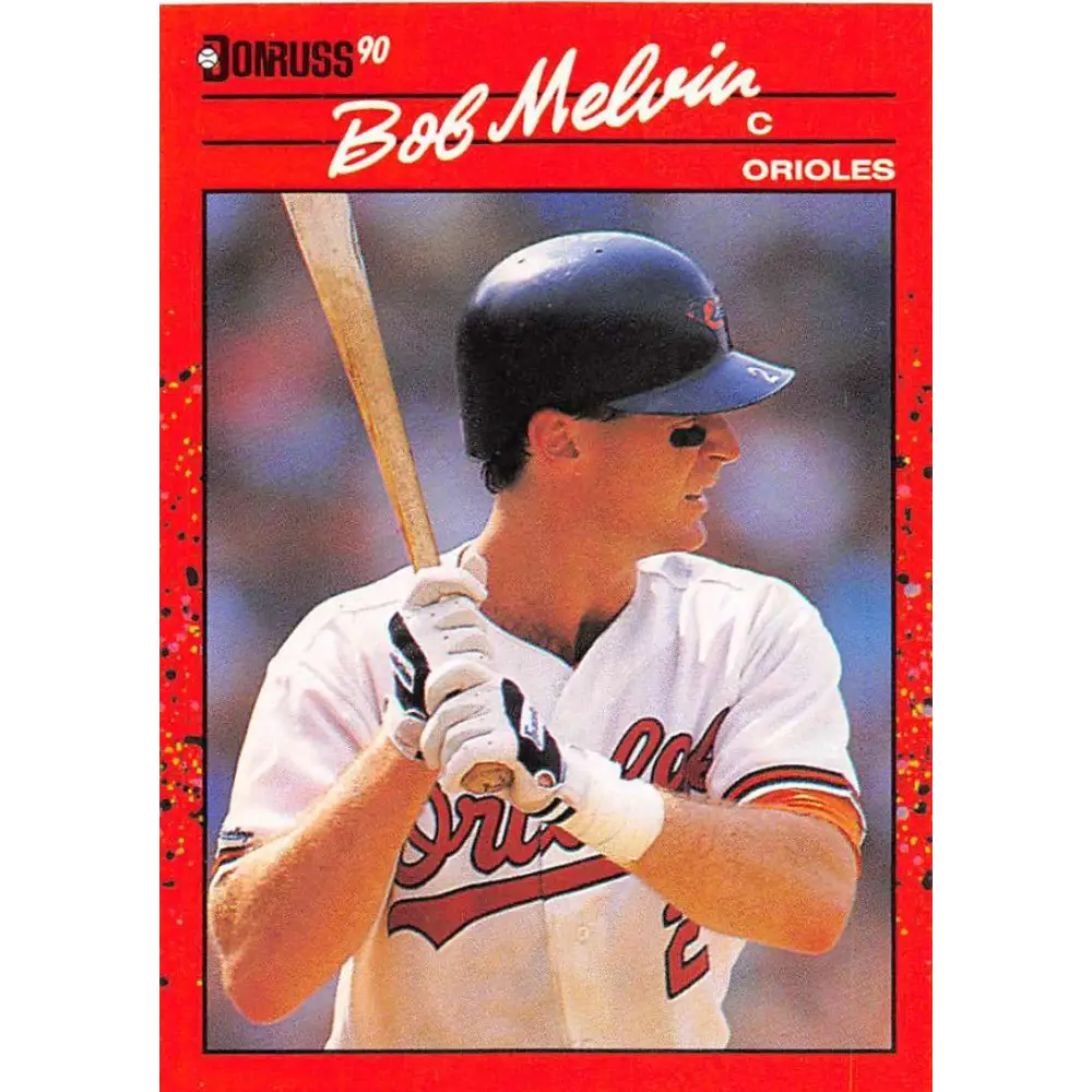 1990 Donruss #451 Bob Melvin VG-EX Baltimore Orioles Baseball Card Image 1