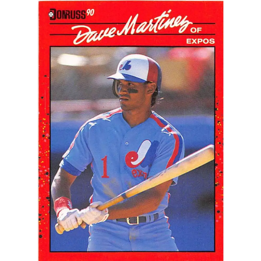 1990 Donruss #452 Dave Martinez VG-EX Montreal Expos Baseball Card Image 1
