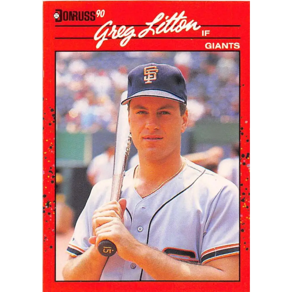 1990 Donruss #453 Greg Litton VG-EX San Francisco Giants Baseball Card Image 1