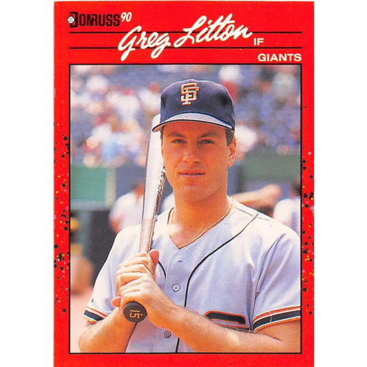 1990 Donruss #453 Greg Litton VG-EX San Francisco Giants Baseball Card Image 1