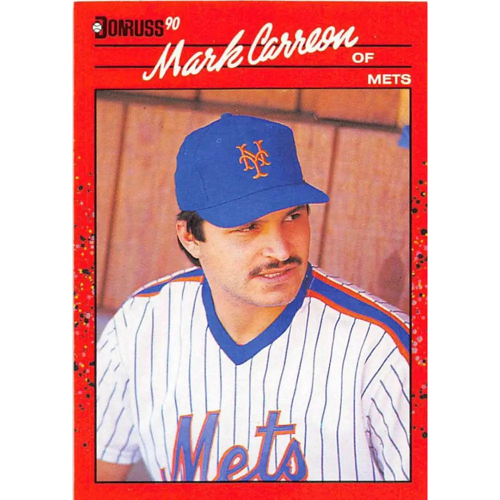 1990 Donruss #454 Mark Carreon VG-EX New York Mets Baseball Card Image 1