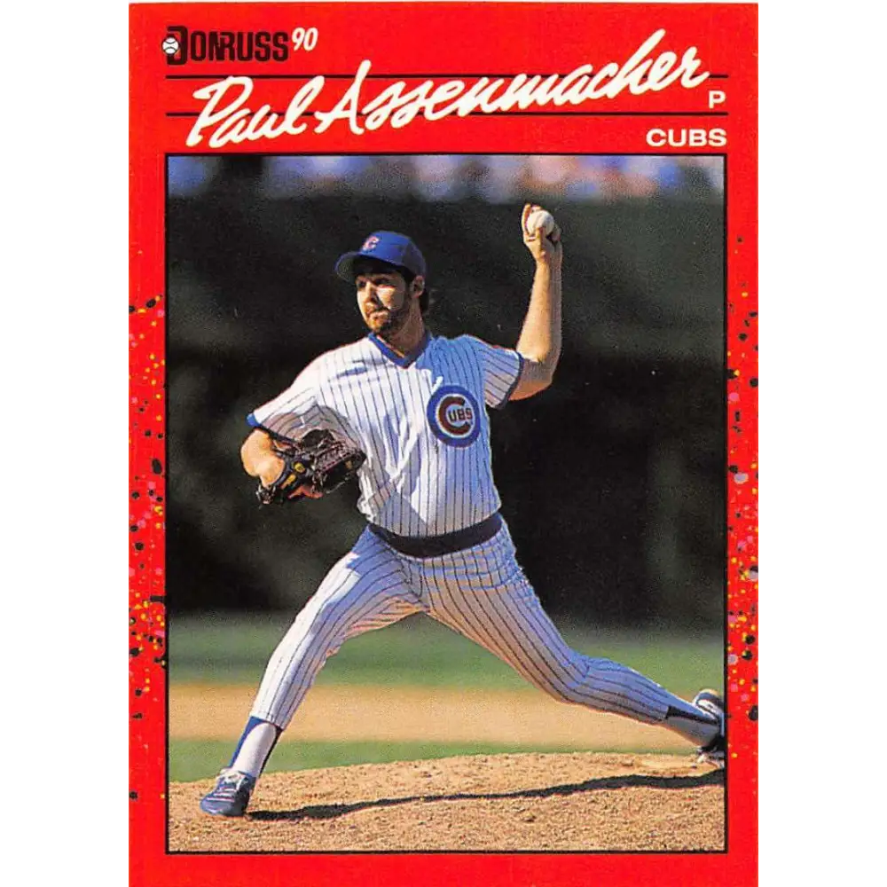 1990 Donruss #459 Paul Assenmacher VG-EX Chicago Cubs Baseball Card Image 1