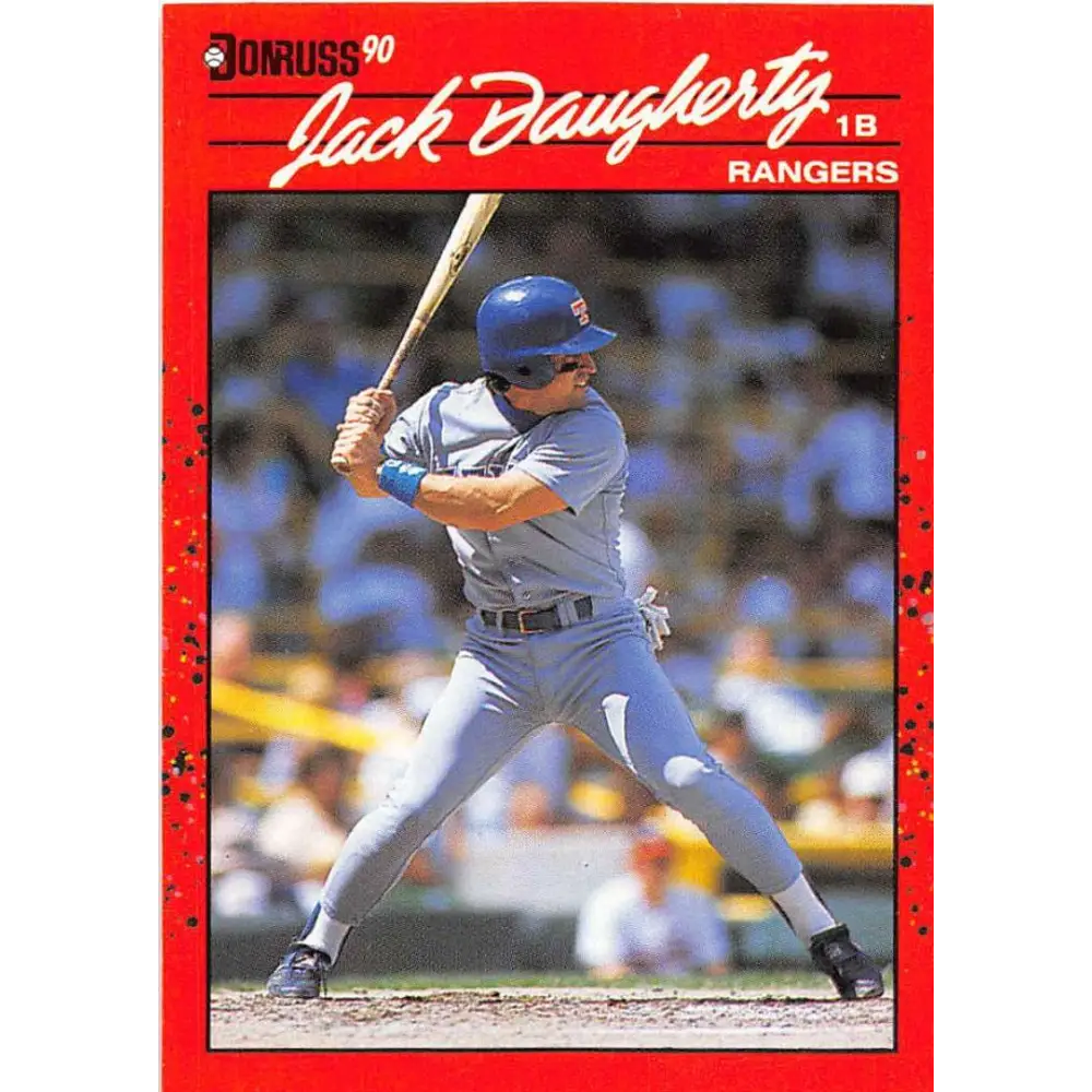 1990 Donruss #461 Jack Daugherty VG-EX RC Rookie Texas Rangers Baseball Card Image 1