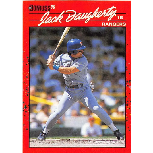 1990 Donruss #461 Jack Daugherty VG-EX RC Rookie Texas Rangers Baseball Card Image 1