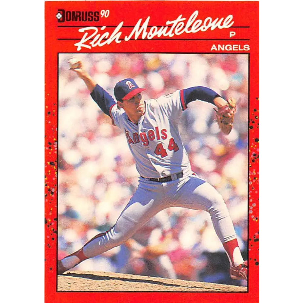 1990 Donruss #462 Rich Monteleone VG-EX California Angels Baseball Card Image 1