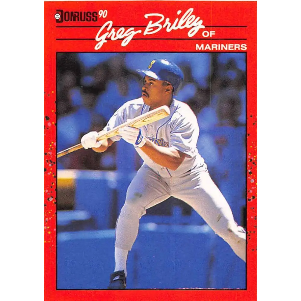 1990 Donruss #463 Greg Briley VG-EX Seattle Mariners Baseball Card Image 1