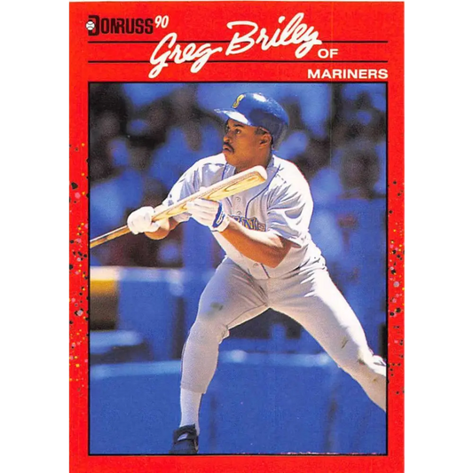 1990 Donruss #463 Greg Briley VG-EX Seattle Mariners Baseball Card Image 1