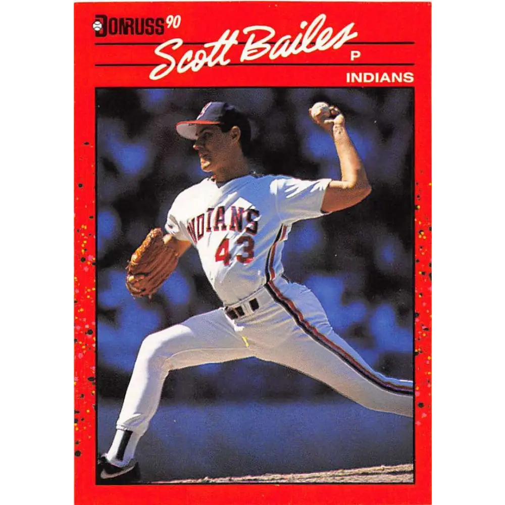 1990 Donruss #468 Scott Bailes VG-EX Cleveland Indians Baseball Card Image 1