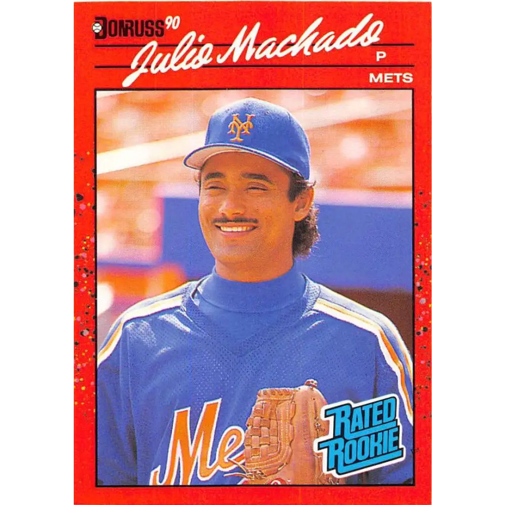 1990 Donruss #47 Julio Machado VG-EX RC Rookie New York Mets Baseball Card Image 1