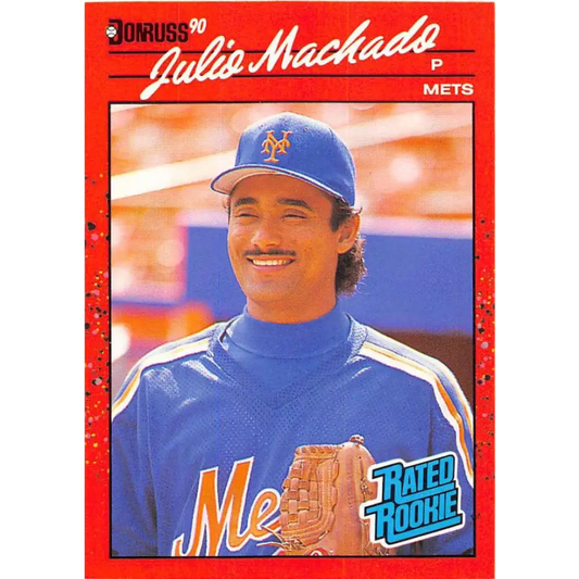1990 Donruss #47 Julio Machado VG-EX RC Rookie New York Mets Baseball Card Image 1