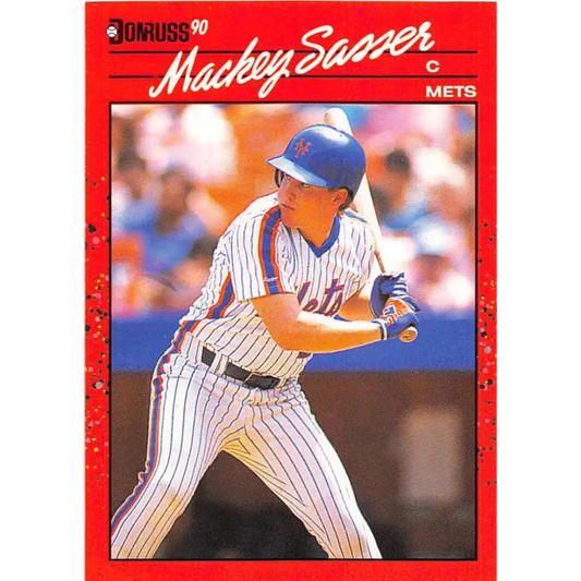 1990 Donruss #471 Mackey Sasser VG-EX New York Mets Baseball Card Image 1
