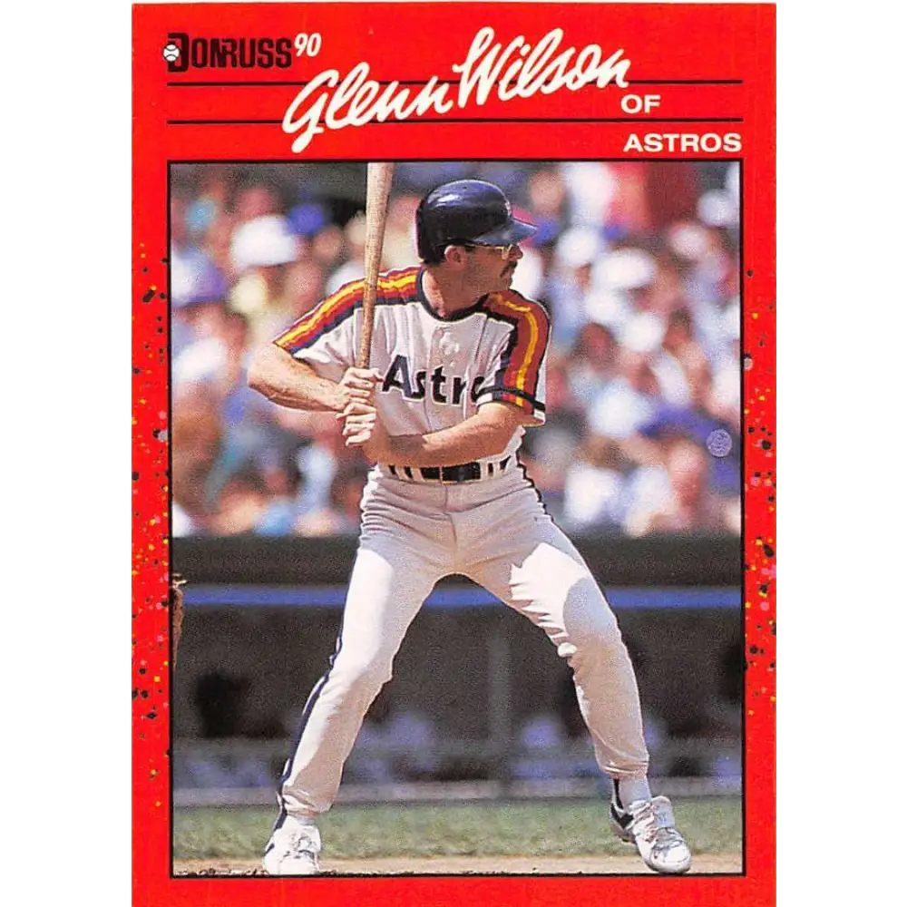 1990 Donruss #472 Glenn Wilson VG-EX Houston Astros Baseball Card Image 1