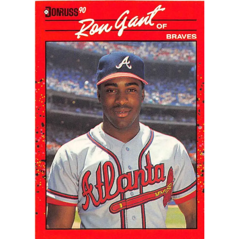 1990 Donruss #475 Ron Gant VG-EX Atlanta Braves Baseball Card Image 1