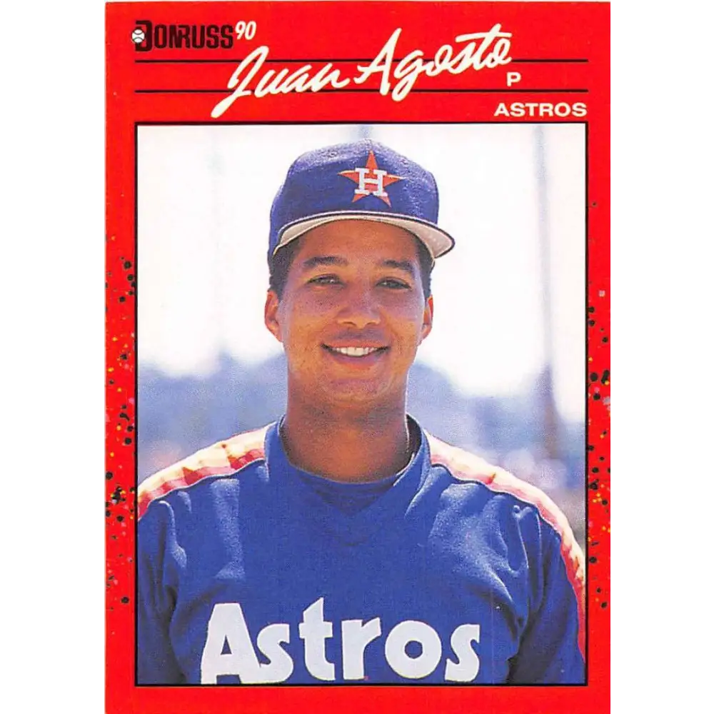 1990 Donruss #477 Juan Agosto VG-EX Houston Astros Baseball Card Image 1