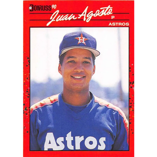 1990 Donruss #477 Juan Agosto VG-EX Houston Astros Baseball Card Image 1