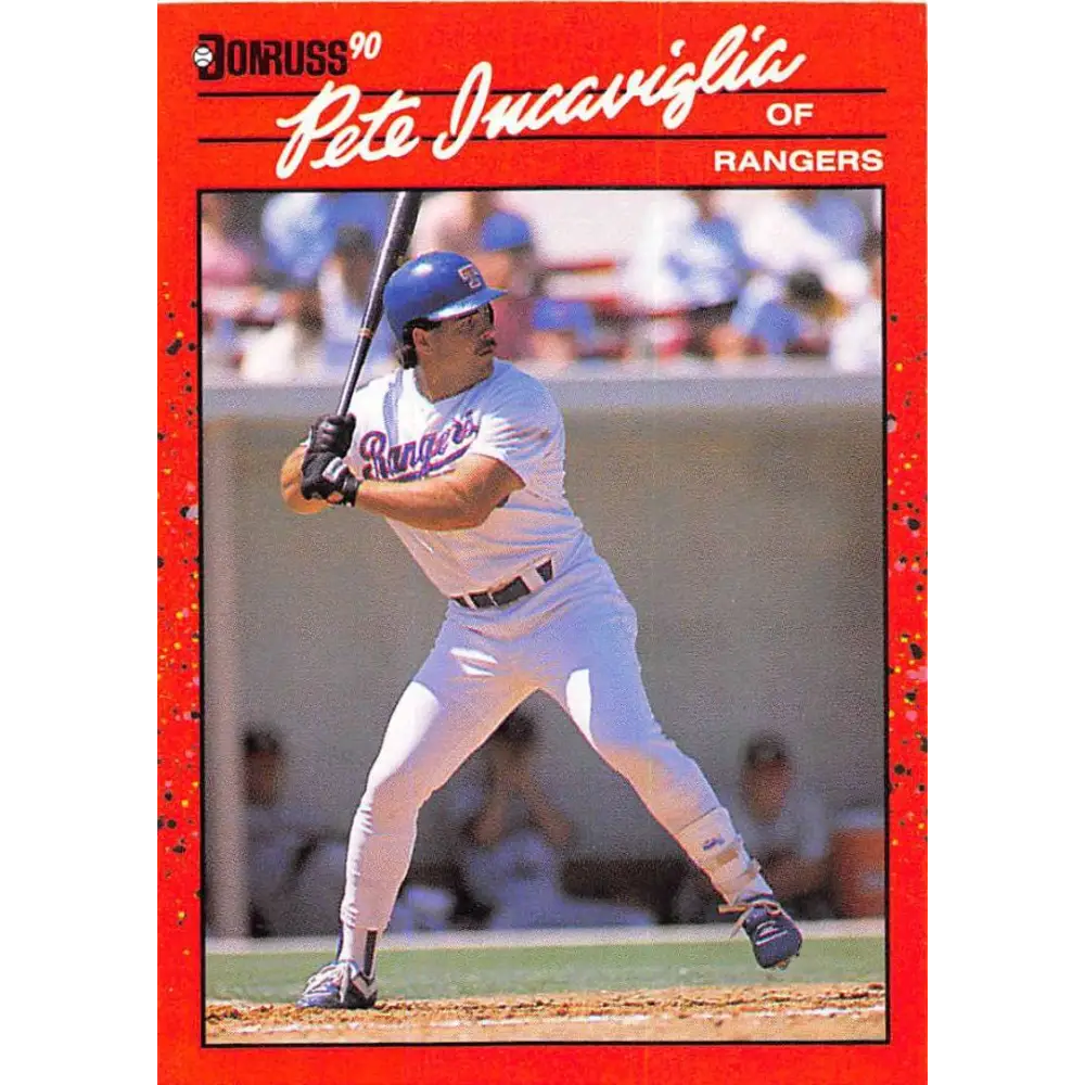 1990 Donruss #48 Pete Incaviglia VG-EX Texas Rangers Baseball Card Image 1