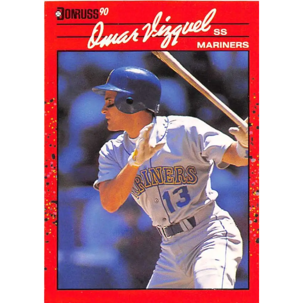 1990 Donruss #483 Omar Vizquel VG-EX Seattle Mariners Baseball Card Image 1