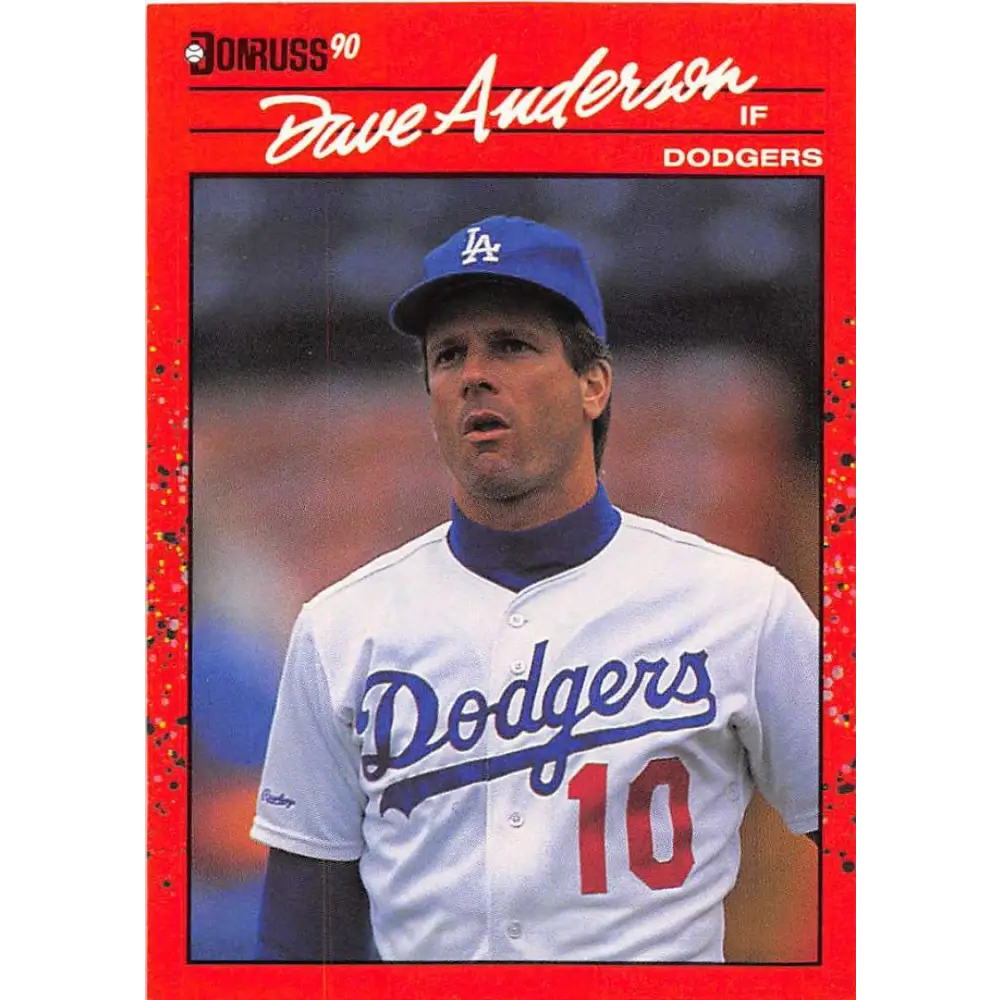 1990 Donruss #486 Dave Anderson VG-EX Los Angeles Dodgers Baseball Card Image 1