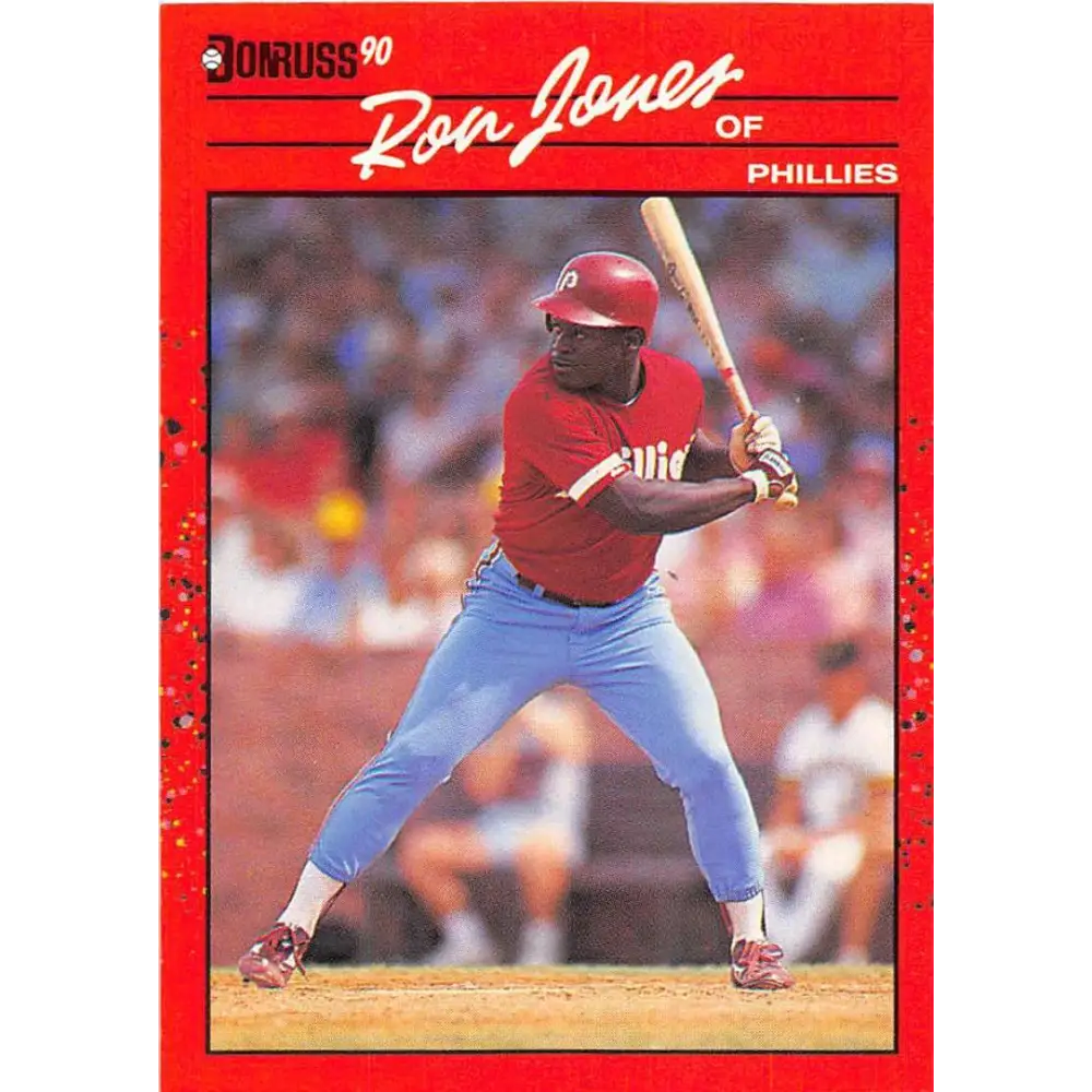 1990 Donruss #487 Ron Jones VG-EX Philadelphia Phillies Baseball Card Image 1