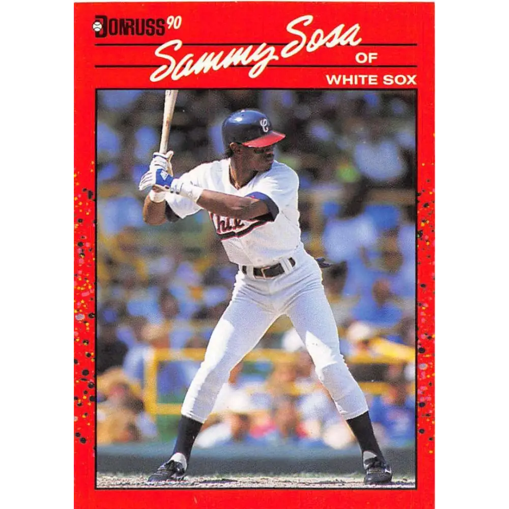 1990 Donruss #489 Sammy Sosa VG-EX RC Rookie Chicago White Sox Baseball Card Image 1