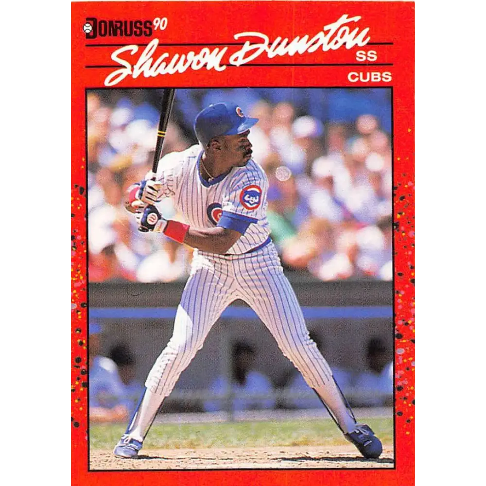1990 Donruss #49 Shawon Dunston VG-EX Chicago Cubs Baseball Card Image 1