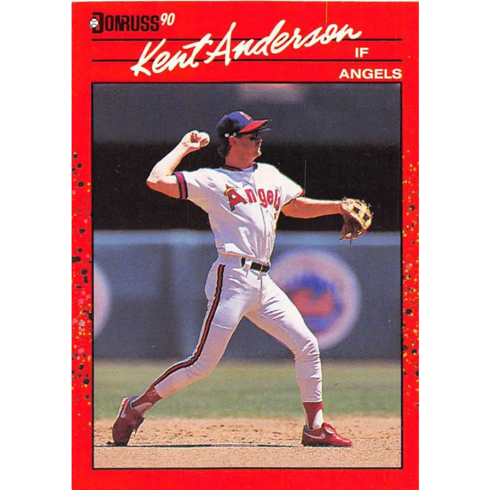 1990 Donruss #490 Kent Anderson VG-EX RC Rookie California Angels Baseball Card Image 1