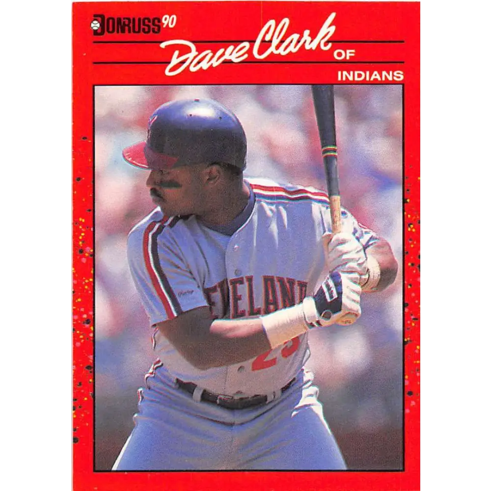 1990 Donruss #492 Dave Clark VG-EX Cleveland Indians Baseball Card Image 1