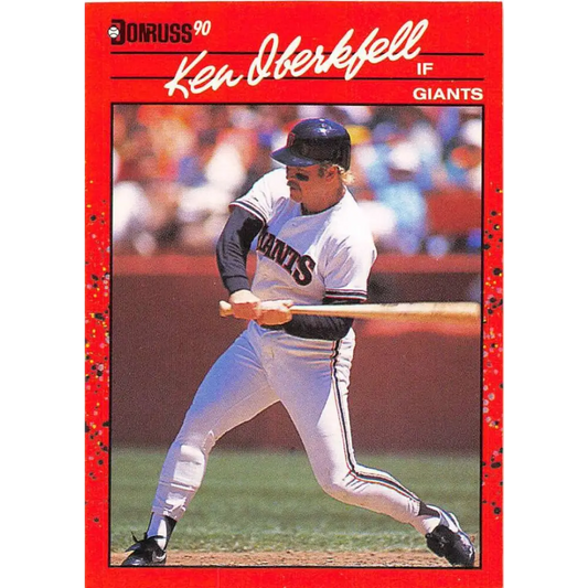 1990 Donruss #494 Ken Oberkfell VG-EX San Francisco Giants Baseball Card Image 1