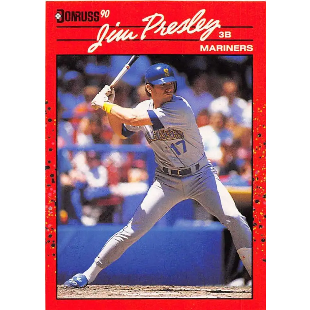 1990 Donruss #497 Jim Presley VG-EX Seattle Mariners Baseball Card Image 1