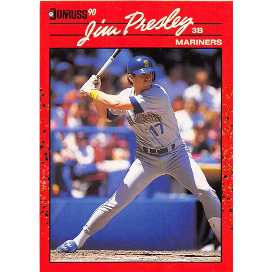 1990 Donruss #497 Jim Presley VG-EX Seattle Mariners Baseball Card Image 1